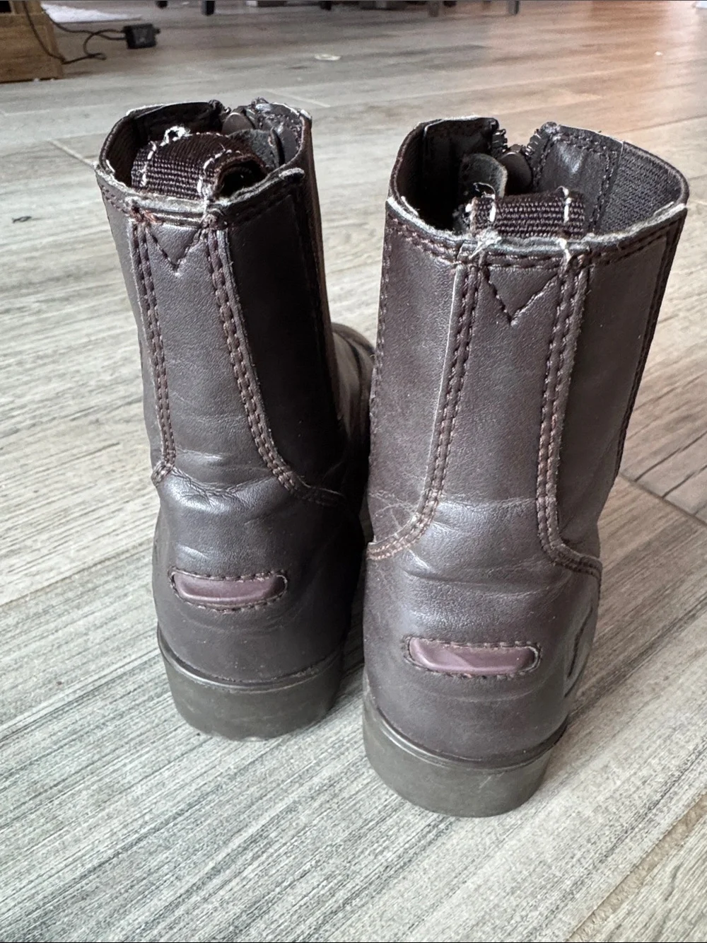 Women's 6 kids 4 brown-Zip Leather Ankle Paddock riding boots